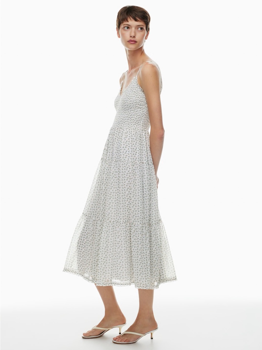 Wilfred Tuberose Dress in White / Soft Seashell Pink, Size Small
